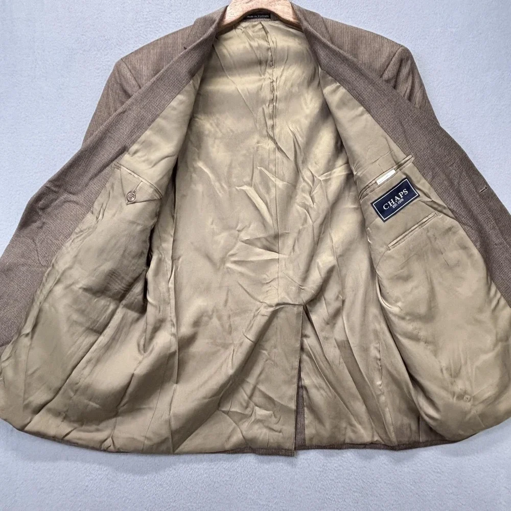 Chaps Blazer Mens 42R Brown‎ Silk Wool Blend 2 Button Sport Coat businessman
